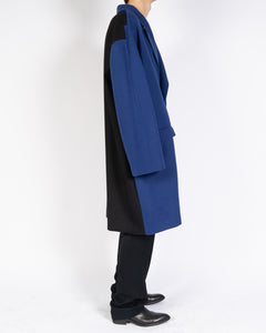 FW19 Oversized Blue & Black Wool Coat