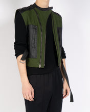 Load image into Gallery viewer, SS20 Green/Black Cotton &amp; Leather Waist-Coat