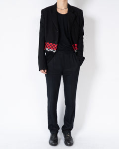 FW19 Red Checkered Embroidered Blazer