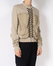 Load image into Gallery viewer, FW19 Beige  Embroidered Cropped Bomber