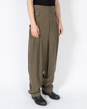 Load image into Gallery viewer, FW20 Olive Oversized Pleated Trousers 1 of 1 Sample
