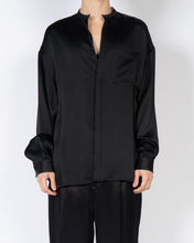 Load image into Gallery viewer, FW19 Black Oversized Mandarin Collar Satin Shirt