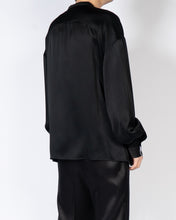 Load image into Gallery viewer, FW19 Black Oversized Mandarin Collar Satin Shirt