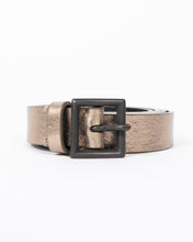 Load image into Gallery viewer, SS17 Golden Metallic Slim Leather Belt