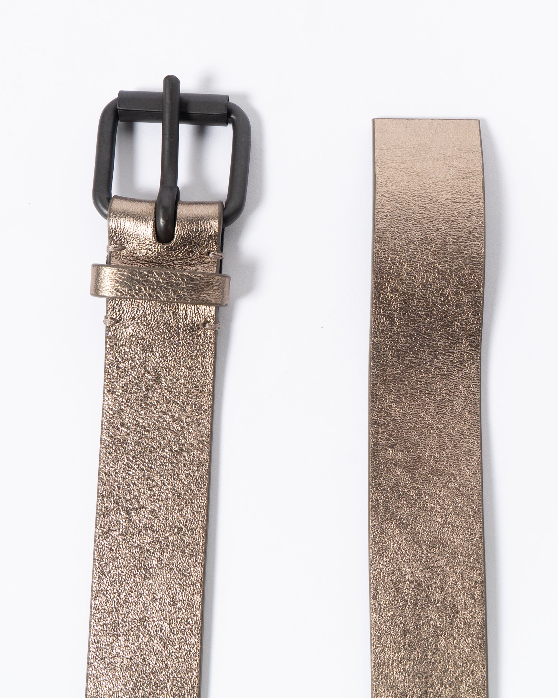 SS17 Metallic Leather Belt Thick