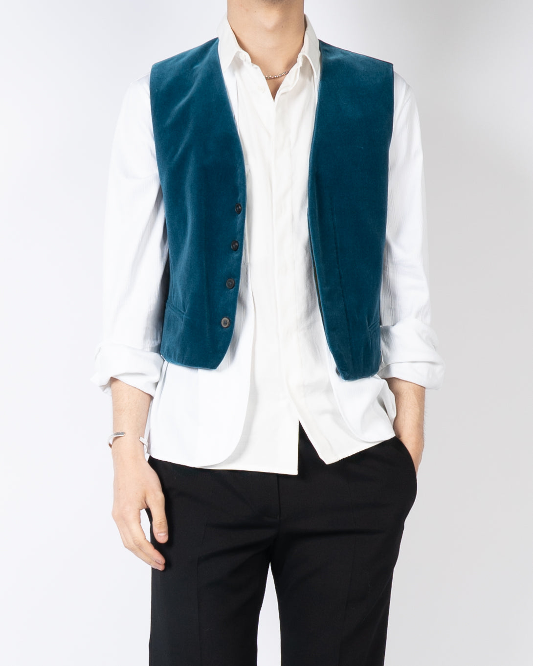 Blue hot sale velvet waistcoat