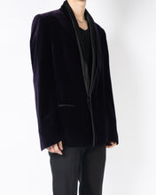 Load image into Gallery viewer, SS14 Purple Velvet Shawl Collar Blazer