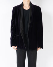 Load image into Gallery viewer, SS14 Purple Velvet Shawl Collar Blazer