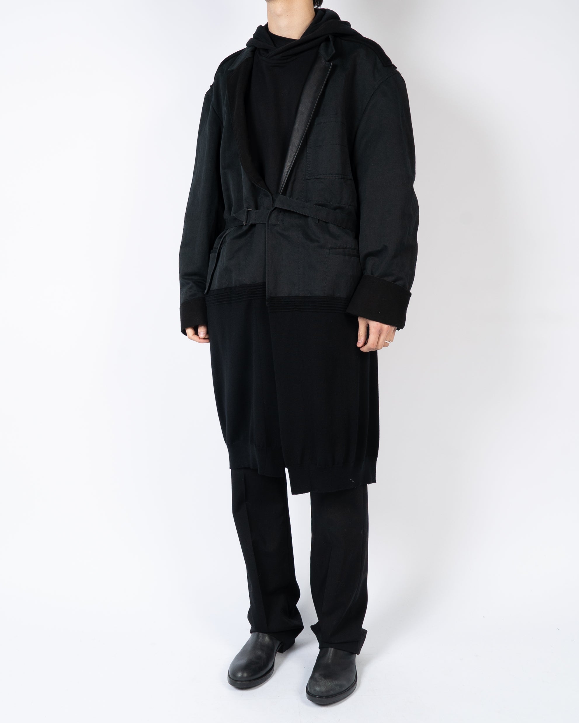 SS20 Black Mixed Fabric Painter Coat