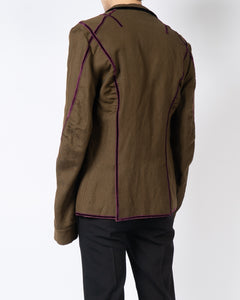 FW15 Brown Combat Jacket with Velvet Detailing