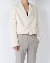 Load image into Gallery viewer, FW19 Ivory Wool Knitted Hem Blazer Sample 1 of 1 Sampe