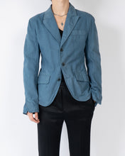Load image into Gallery viewer, FW18 Crystall Blue Washed Cotton Blazer Prototype