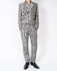 SS18 Double Breasted Striped Jacquard Blazer