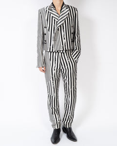 SS18 Double Breasted Striped Jacquard Blazer