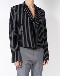 SS18 Black & White Cropped Double Breasted Blazer Sample