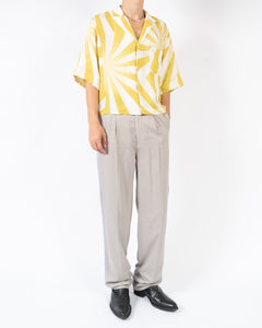SS19 Yellow Short Sleeve Boxy Silk Shirt