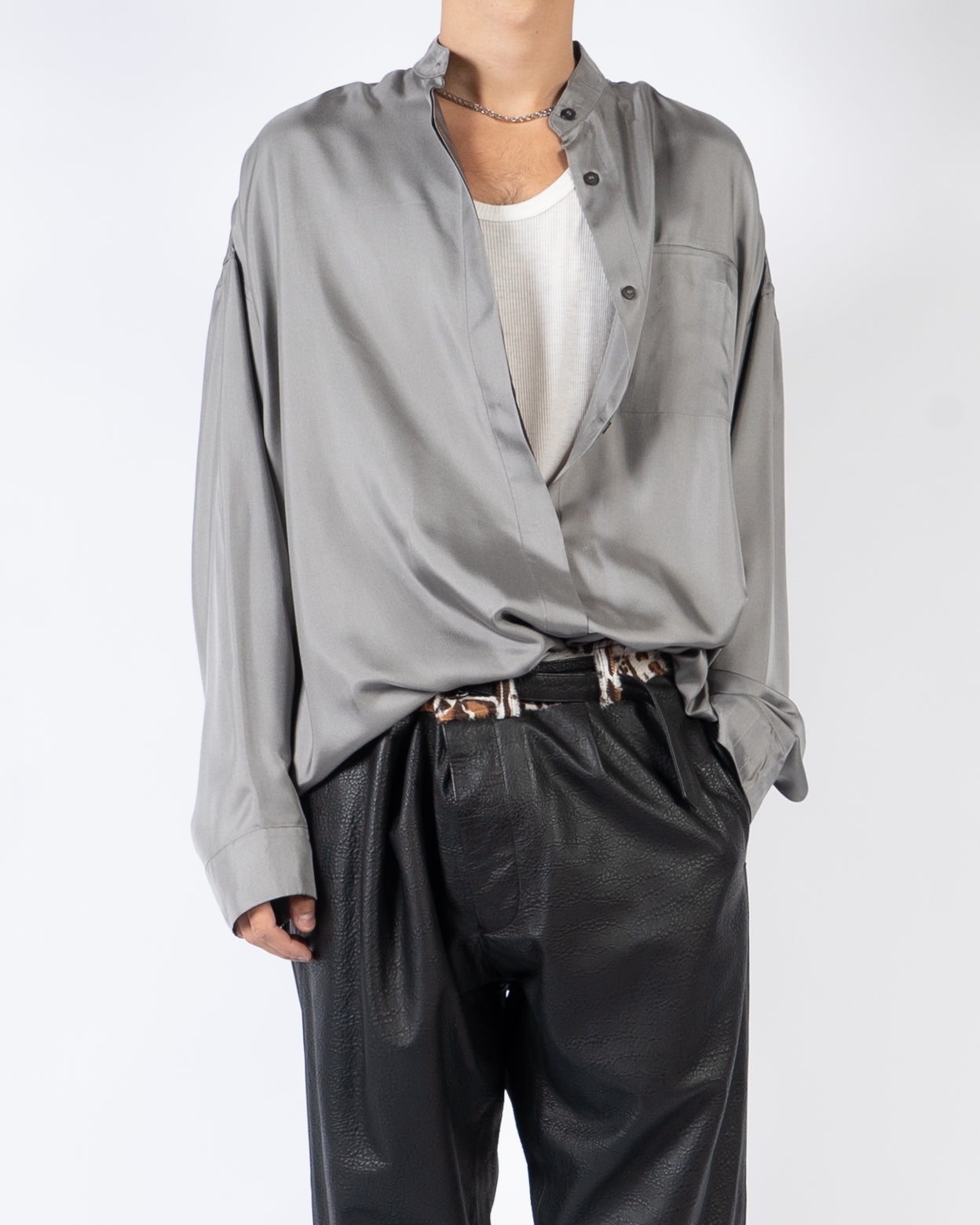 SS18 Grey Satin/Silk Shirt