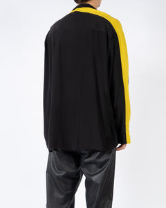 FW18 Black & Yellow Oversized Silk Shirt