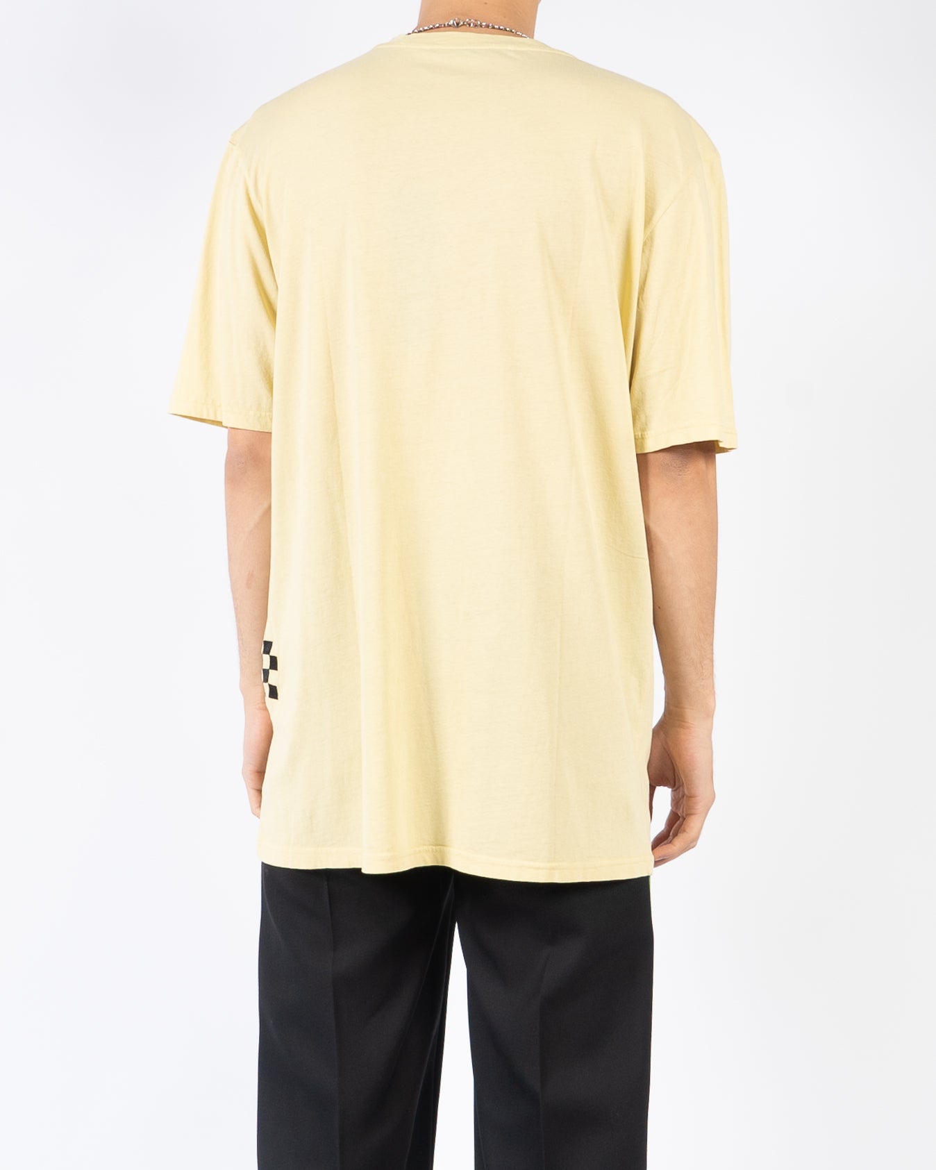 FW19 Yellow Checked Embroidered T-Shirt