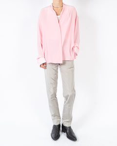 SS18 Pink Oversized Silk Shirt Sample