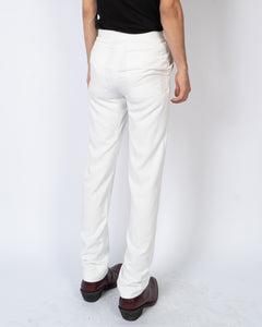 SS20 White Narrow Waistband Trousers