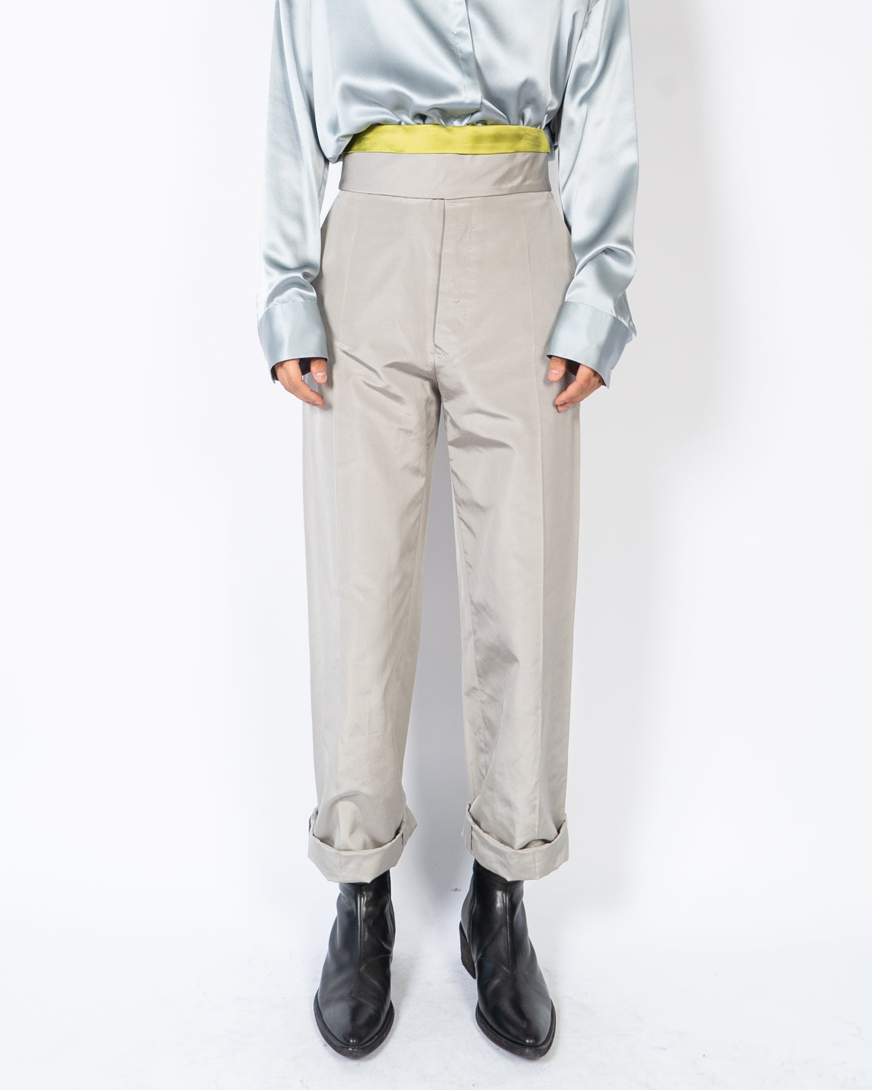 SS20 Commodore Grey Cummerbund Trousers Sample