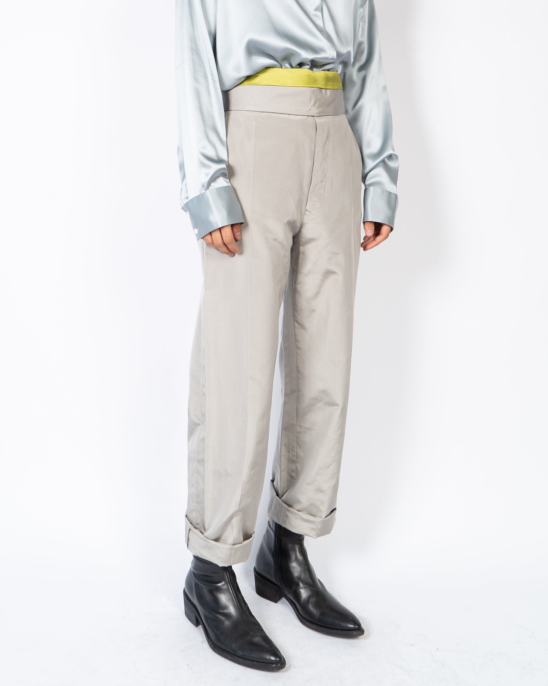 SS20 Commodore Grey Cummerbund Trousers Sample