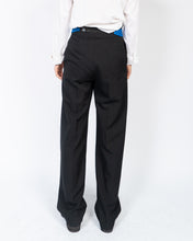 Load image into Gallery viewer, SS20 Black Relaxed Trousers with Blue Cummerbund Trousers