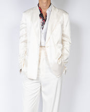 Load image into Gallery viewer, FW17 White Double Breasted Silk Satin Blazer