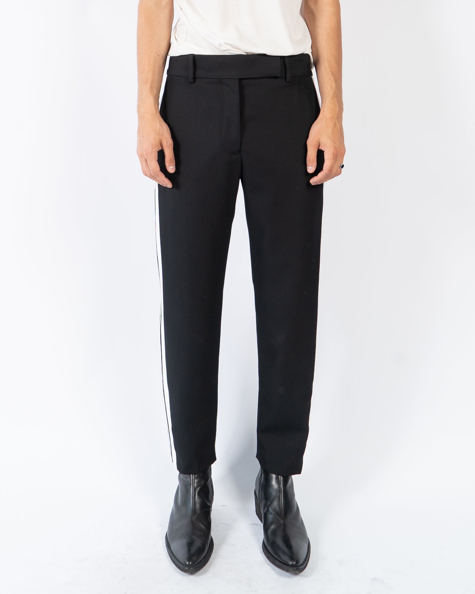 FW19 Miles Black Side Striped Trousers