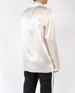 SS19 Shawl Collar Ivory Shirt