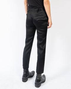 FW19 Cropped Black Satin Trousers