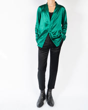 Load image into Gallery viewer, SS19 Green Kimono Silk Shirt