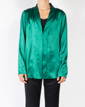 Load image into Gallery viewer, SS19 Green Kimono Silk Shirt