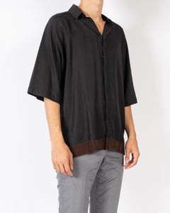 SS20 Anthracite Shortsleeve Kimono Silk Shirt