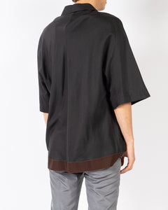 SS20 Anthracite Shortsleeve Kimono Silk Shirt