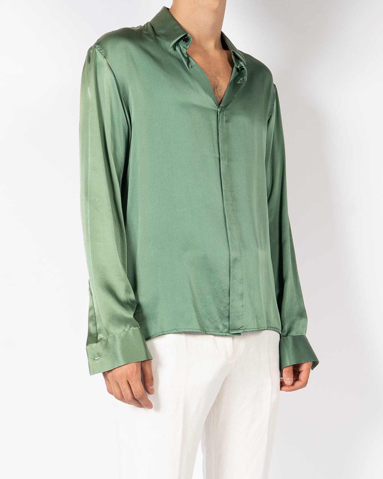 FW20 Neptune Green Silk Shirt Sample