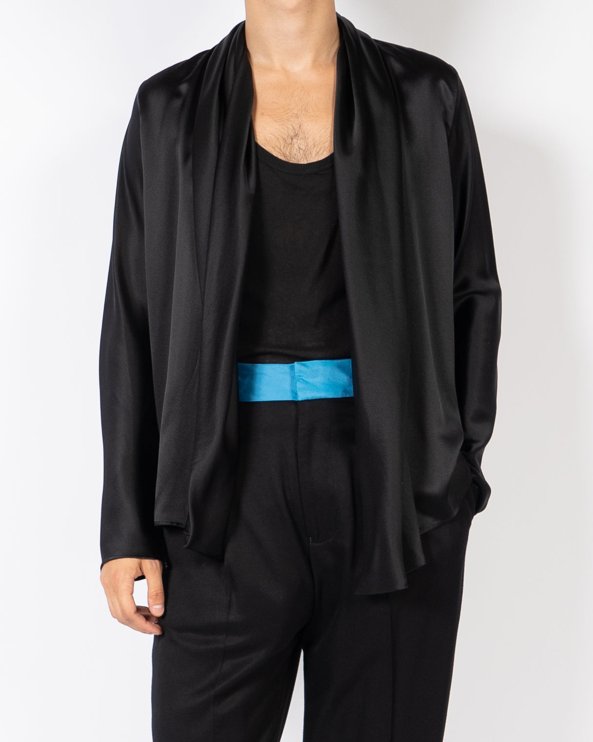 FW20 Black Dali Silk Drape Shirt