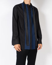 Load image into Gallery viewer, FW18 Black &amp; Blue Scarf Collar Shirt