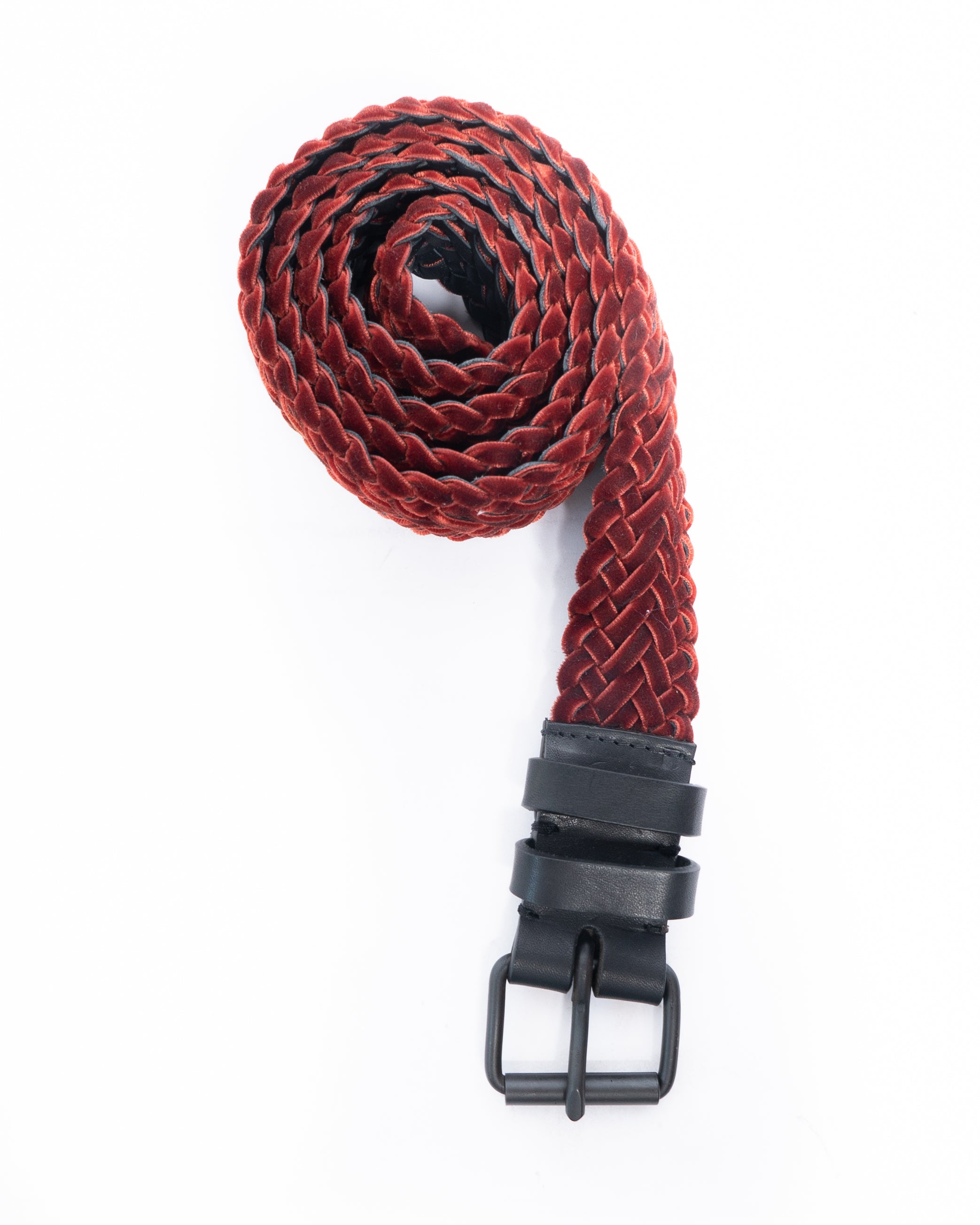 SS18 Maroon Quilted Velour Belt