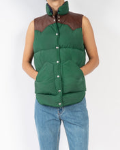 Load image into Gallery viewer, Leather Patched Puffer Vest Sample