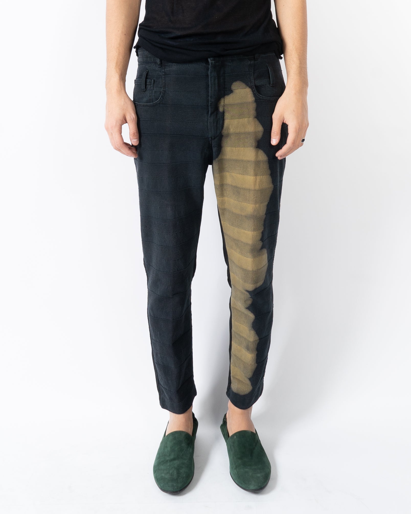 SS17 Bleached Two Tone Suede Trousers