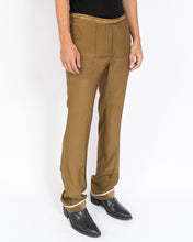 Load image into Gallery viewer, SS20 Gold-Khaki Inside Out Silk Trousers Sample