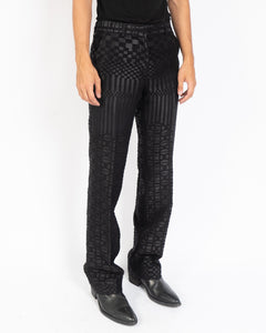 SS15 Black Wool Jacquard Trousers