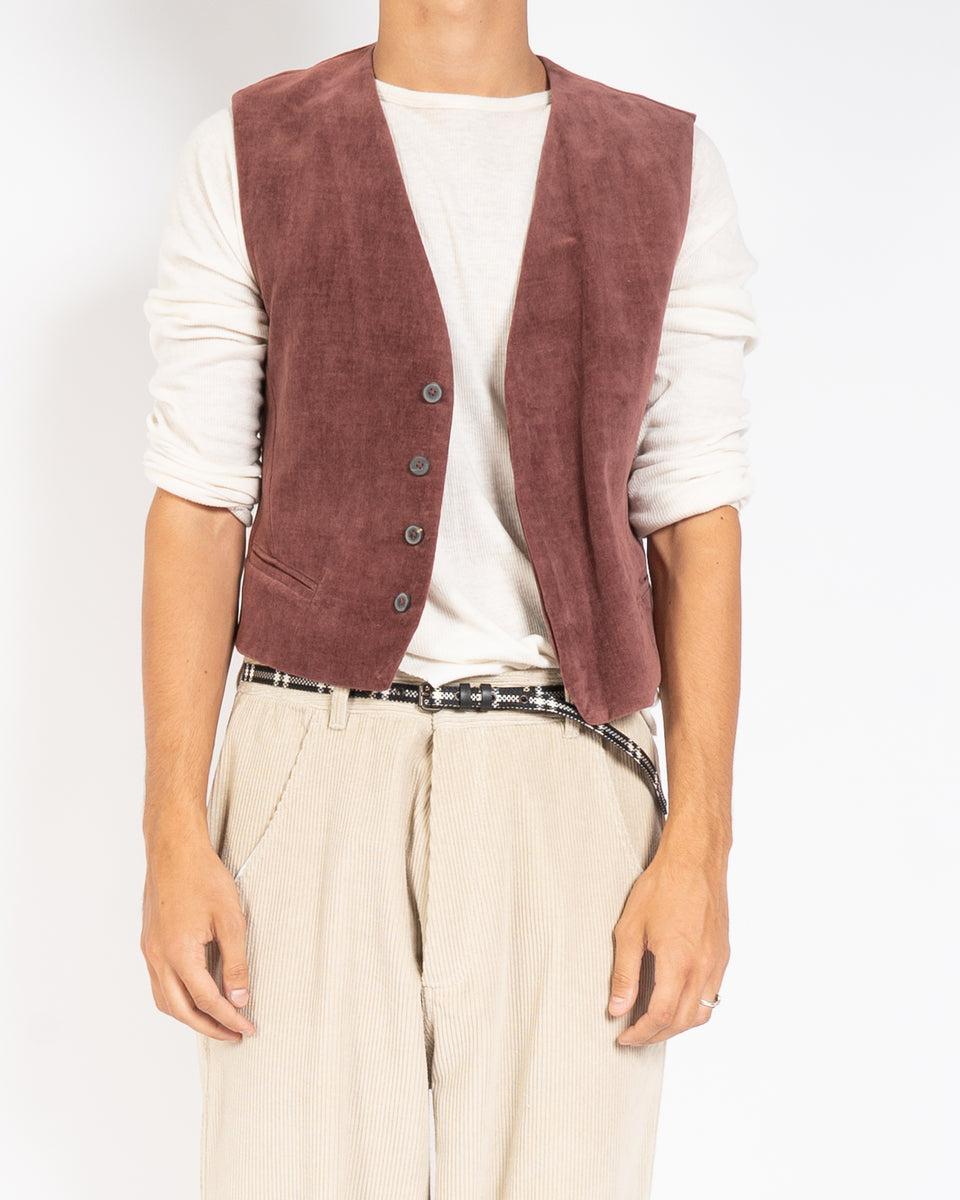 FW15 Rust Red Velvet Waistcoat – Backyardarchive