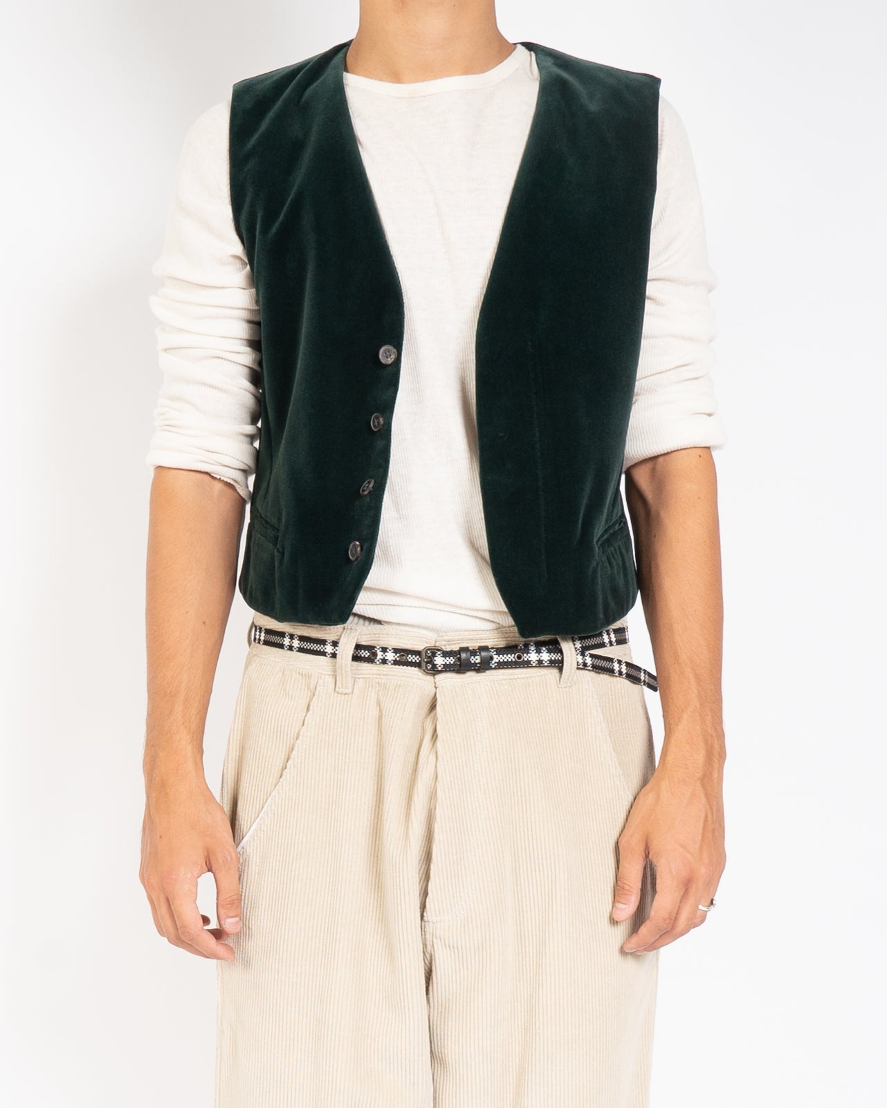 Green velvet outlet waistcoat