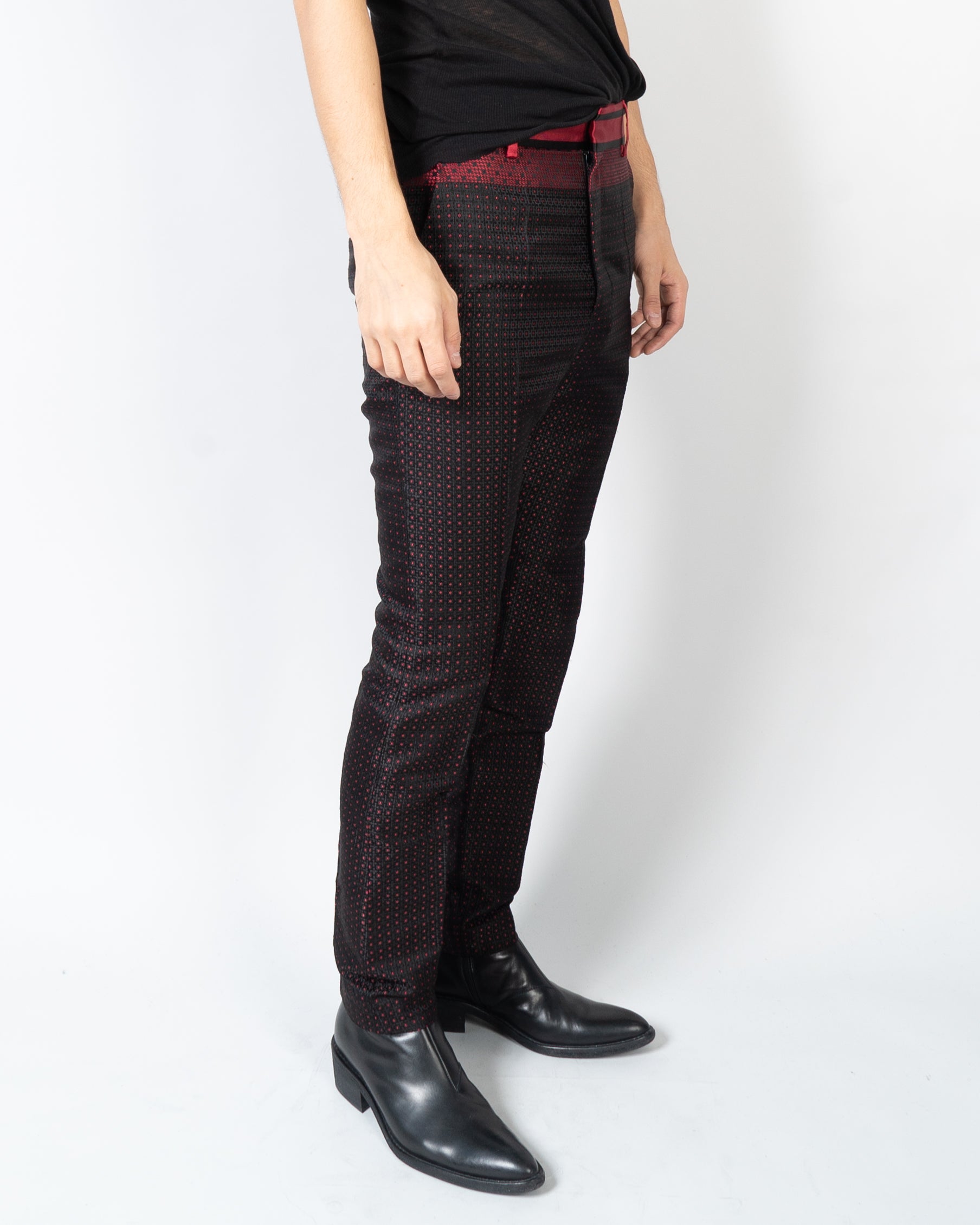 FW17 Bosco Blood Silk Jacquard Trousers 1 of 1 Sample