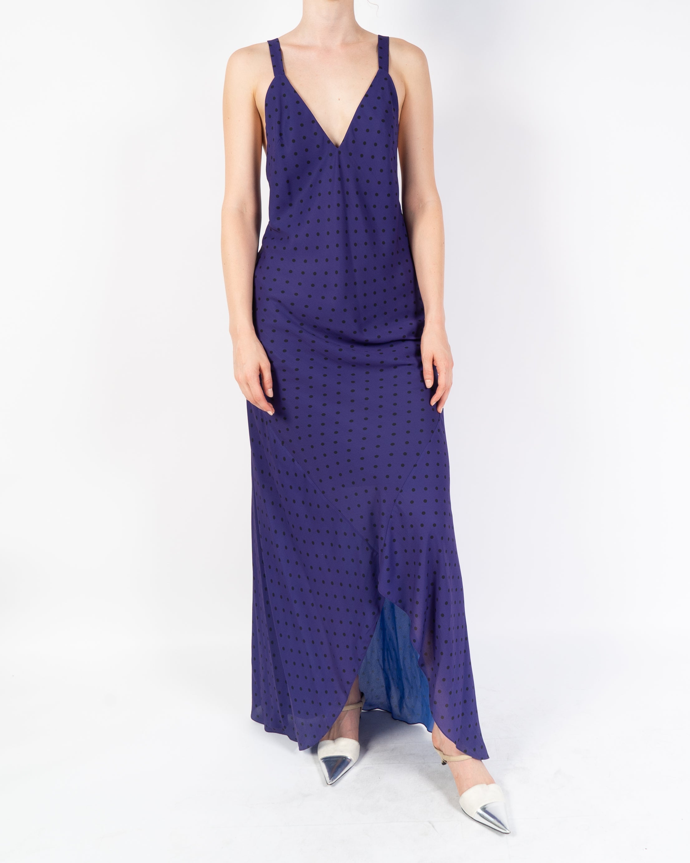 SS18 Purple Polka Dot Silk Dress