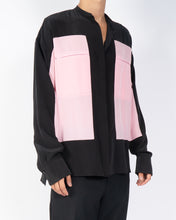 Load image into Gallery viewer, FW18 Pink &amp; Black Colorblock Silk Shirt 1 of 1 Sample