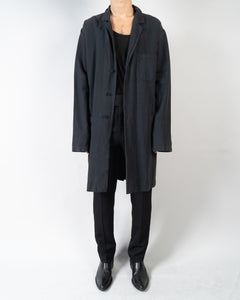 SS17 Anthracite Linen Trenchcoat Sample